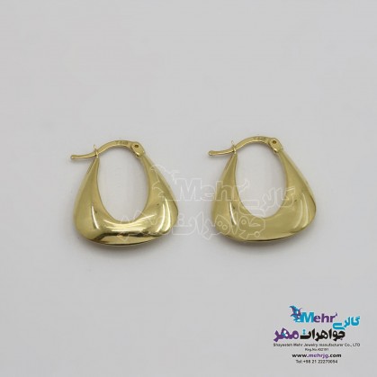 Gold Hoop Earrings - Geometric Design-ME1115